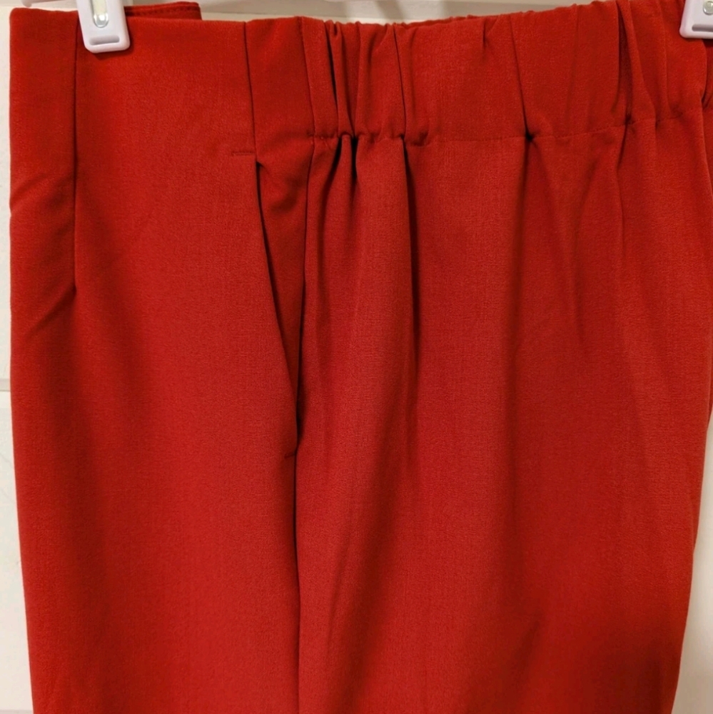 Nicole Miller Red Wide Leg Pants Size Medium - Picture 5 of 8
